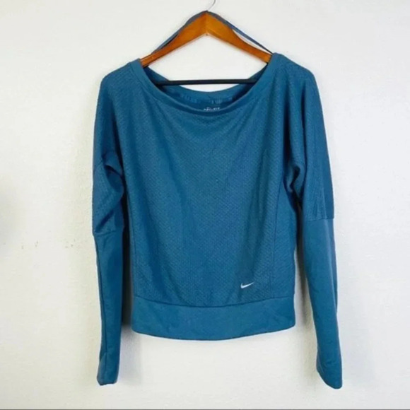 Nike Dri-FIT Long Sleeve Top‎ Athletic Activewear Blue Size XS - Picture 1 of 4